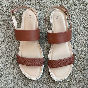 A New Day Women's Brown Cognac Sandals size 12